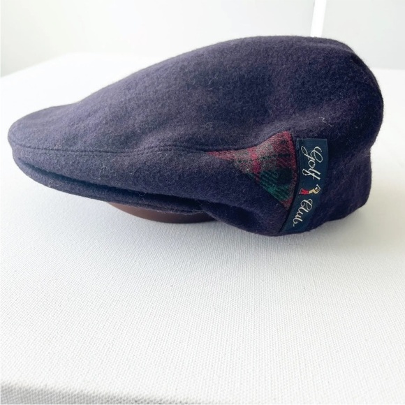 Golf Club Men's Wool Scally Hat Flat Cap Paris Elegance Made in France Blue S - Picture 2 of 7